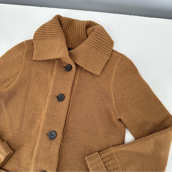 J.Crew Brown 100% Merino Wool Button Up Cardigan Sweater Medium - Picture 3 of 5